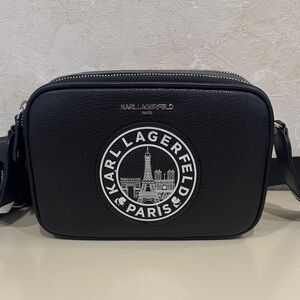 Karl Lagerfeld Paris Voyage Medallion Camera Crossbody Shoulder Bag